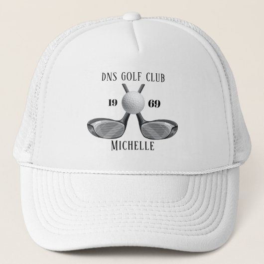 Personalized Golf Club Name Classic Trucker Pet (Voorkant)
