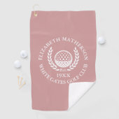 Personalized Golf Club Name Dusty Rose Pink Golfhanddoek (Insitu)