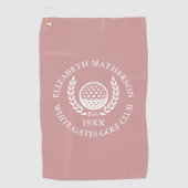 Personalized Golf Club Name Dusty Rose Pink Golfhanddoek (Voorkant)