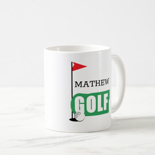 Personalized Golf Coffee Mug Koffiemok (Voorkant rechts)