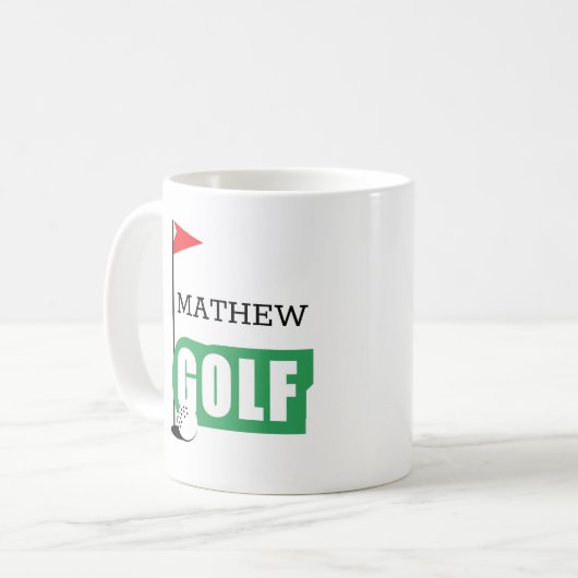 Personalized Golf Coffee Mug Koffiemok (Voorkant links)