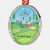 Personalized Golf Couple Christmas Ornament (Links)