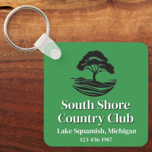 Personalized Golf Course Keychain w Contact Info (Voorkant)