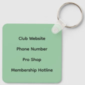 Personalized Golf Course Keychain w Contact Info (Achterkant)