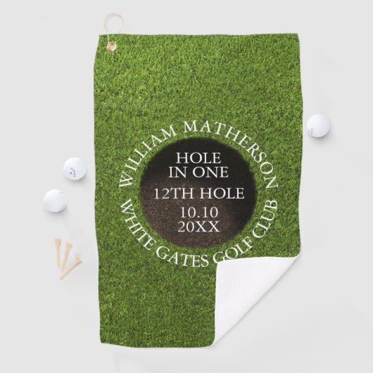 Personalized Golf Hole in One Award Golfhanddoek (Insitu)