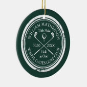Personalized Golf Hole in One Keepsake Emerald Keramisch Ornament (Rechts)