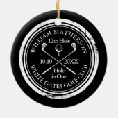Personalized Golf Hole in One Keepsake Keramisch Ornament (Achterkant)