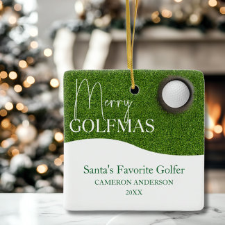 Personalized Golf lover Merry Christmas Photo Keramisch Ornament