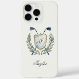 Personalized Golf Monogram Crest Elegant iPhone 16 Pro Max Hoesje