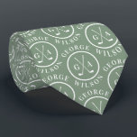 Personalized Golf Monogram Name Sage green Golf Stropdas<br><div class="desc">Add a touch of sporty sophistication with this personalized golf tie featuring a stylish Sage green background and repeating monogram golf ball pattern. Perfect for golf lovers, dads, groomsmen, or anyone who enjoys the game, this custom tie can be personalized with your name for a unique gift. Whether you’re dressing...</div>