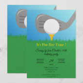 Personalized Golf Party Invitation Printable Kaart (Voorkant / Achterkant)