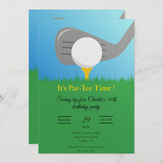 Personalized Golf Party Invitation Printable Kaart