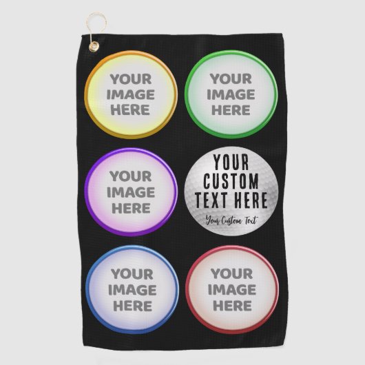Personalized Golf Photo Collage Gift Golfhanddoek (Voorkant)