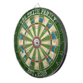 Personalized Golf Style Family Dartboard EST 2026 Dartbord (Voorkant Rechts)
