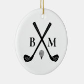 Personalized Golfer Classic Golf Club Monogram Keramisch Ornament (Rechts)
