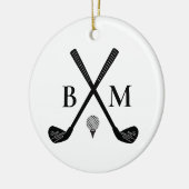 Personalized Golfer Classic Golf Club Monogram Keramisch Ornament (Links)