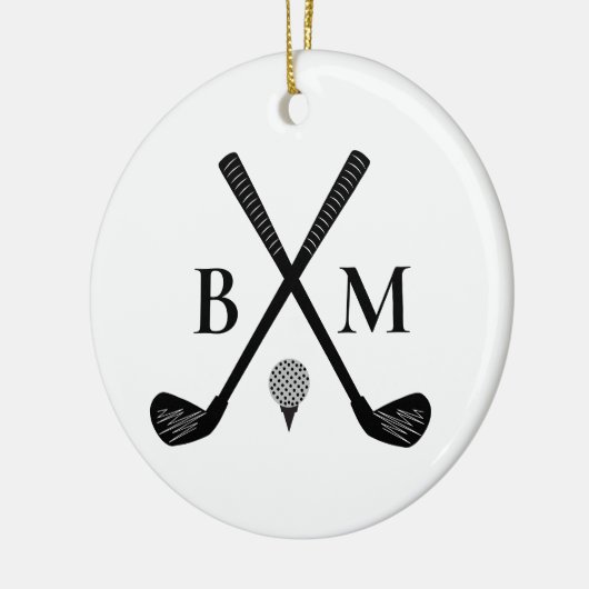 Personalized Golfer Classic Golf Club Monogram Keramisch Ornament (Links)