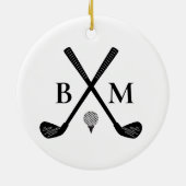 Personalized Golfer Classic Golf Club Monogram Keramisch Ornament (Achterkant)