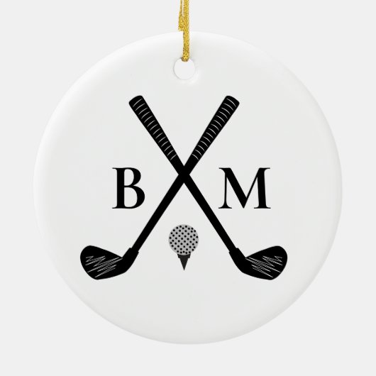 Personalized Golfer Classic Golf Club Monogram Keramisch Ornament (Achterkant)