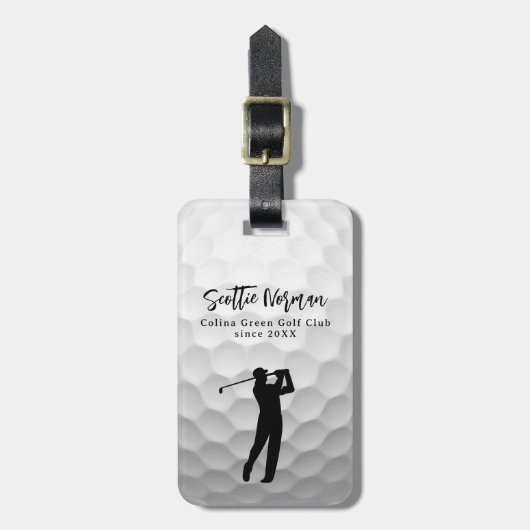 Personalized Golfer Name Golf-Ball Bagagelabel (Voorkant verticaal)