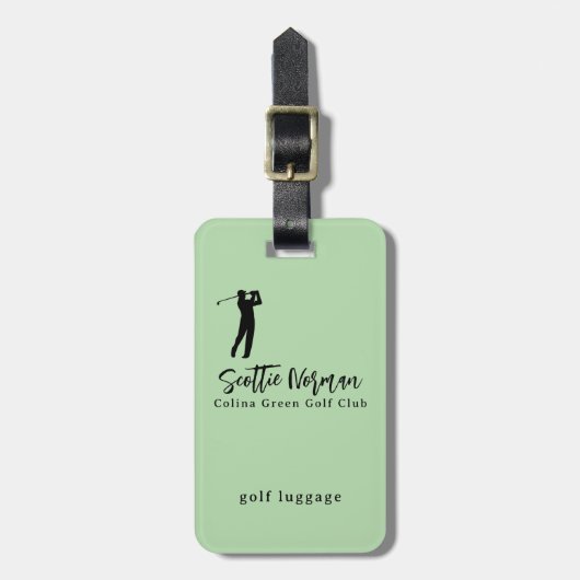 Personalized Golfer Name green golf Bagagelabel (Voorkant verticaal)