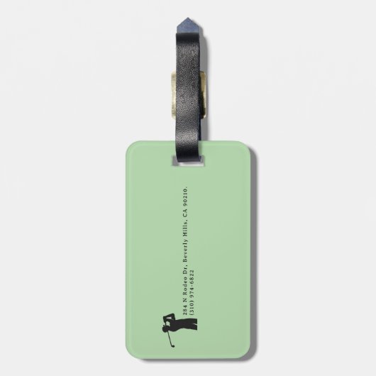 Personalized Golfer Name green golf Bagagelabel (Achterkant verticaal)