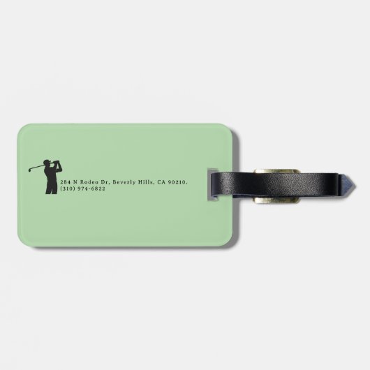 Personalized Golfer Name green golf Bagagelabel (Achterkant horizontaal)