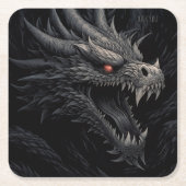 Personalized Gothic Dragon Head Kartonnen Onderzetters (Voorkant)