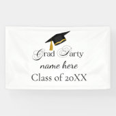 Personalized Grad Party, Name and Year Spandoek (Horizontaal)