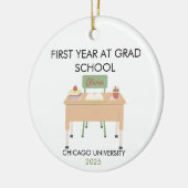 Personalized Grad School Ornament, First Year  Keramisch Ornament (Links)