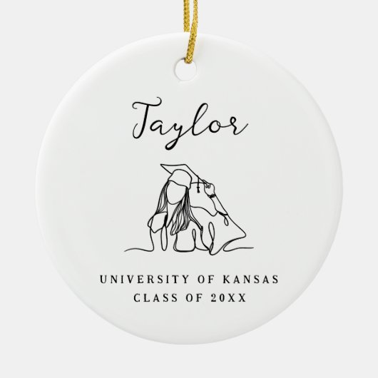 Personalized Graduate Custom Name School Class Of Keramisch Ornament (Voorkant)