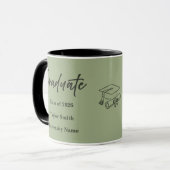 Personalized Graduate Mug – Elegant Script Style Mok (Voorkant links)