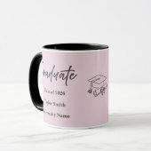 Personalized Graduate Mug – Elegant Script Style Mok (Voorkant links)