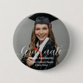 Personalized Graduate Photo Elegant Graduation  Ronde Button 5,7 Cm (Voorkant)