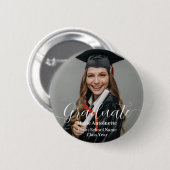 Personalized Graduate Photo Elegant Graduation  Ronde Button 5,7 Cm (Voorkant /achterkant)