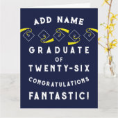 Personalized Graduation 2026 Kaart (Gele Bloem)