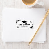 Personalized Graduation Elegant Script Stars & Cap Etiket (Insitu)