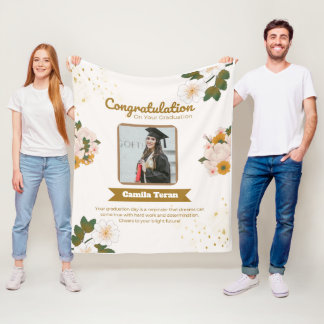 personalized graduation fleece blanket deken