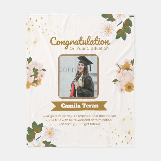 personalized graduation fleece blanket deken (Voorkant)