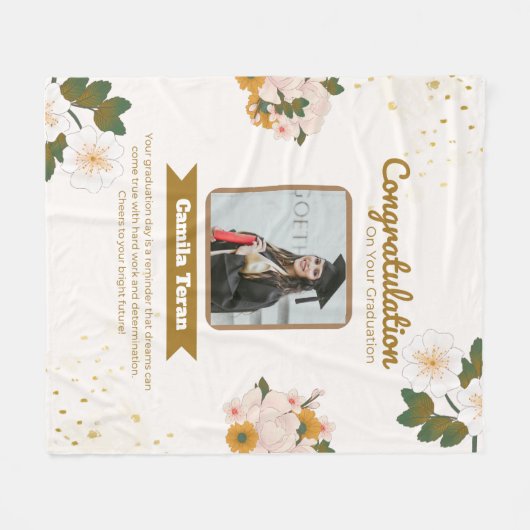 personalized graduation fleece blanket deken (Voorkant (Horizontaal))