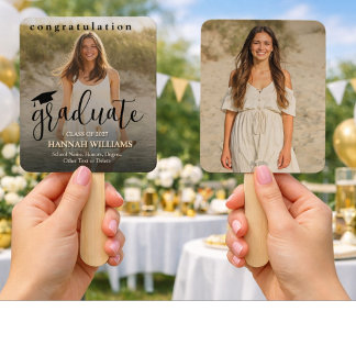 Personalized Graduation Hand Fan - Custom Photo Handwaaier