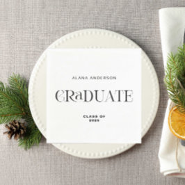 Personalized Graduation Modern Minimal Elegant Servet