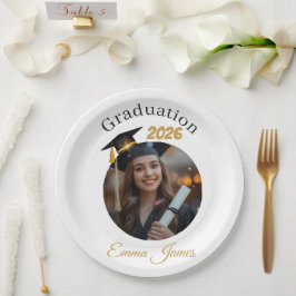 Personalized Graduation Paper Plates Class of 2026 Papieren Bordje