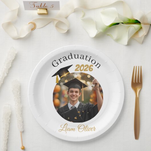 Personalized Graduation Paper Plates Class of 2026 Papieren Bordje (Huwelijk)