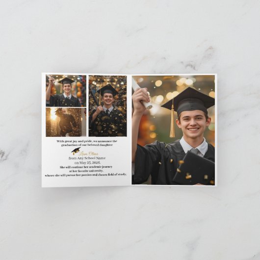 Personalized Graduation Party Photo Invitation  Feestdagen Kaart (Binnen)