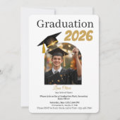 Personalized Graduation Party Photo Invitation  Feestdagenkaart (Voorkant)