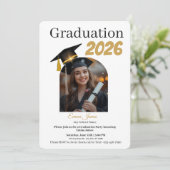 Personalized Graduation Party Photo Invitation Feestdagenkaart (Staand voorkant)
