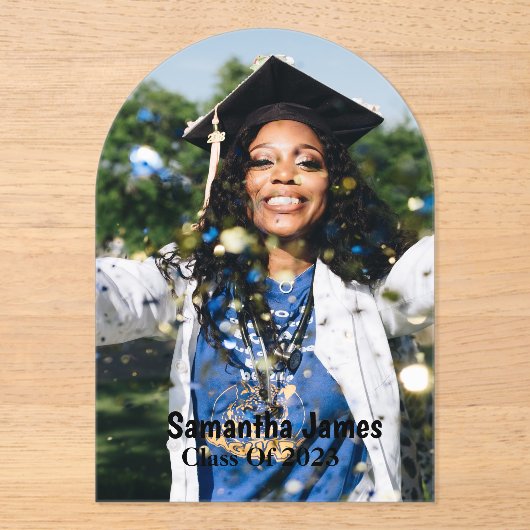 Personalized Graduation Photo and Name Acryl Uitnodigingen (Voorkant)