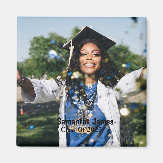 Personalized Graduation Photo and Name Magneet (Voorkant)