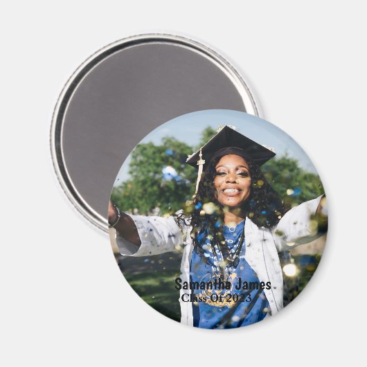 Personalized Graduation Photo and Name Magneet (Voorkant / Achterkant)